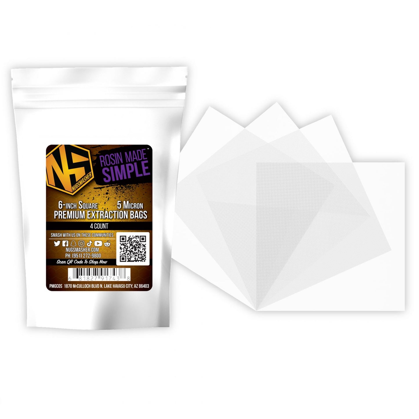 NugSmasher 6-Inch Square Micron Bags