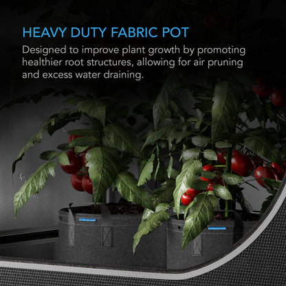 Heavy duty fabric Pots 5 pack (Multiple Sizes)