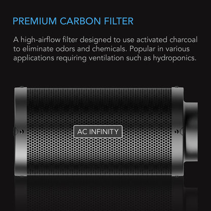 DUCT CARBON FILTER, AUSTRALIAN CHARCOAL, 6-INCH