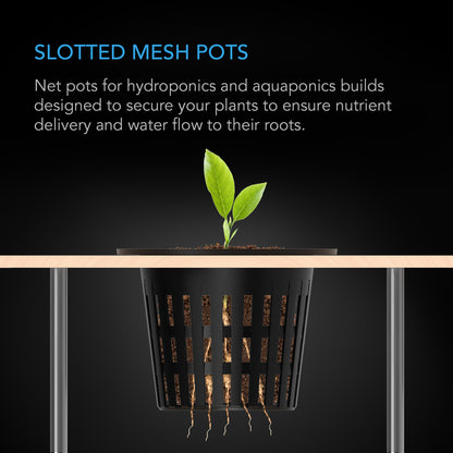 MESH NET CUPS, SLOTTED POTS WITH WIDE LIPS, 4-INCH, 25-PACK