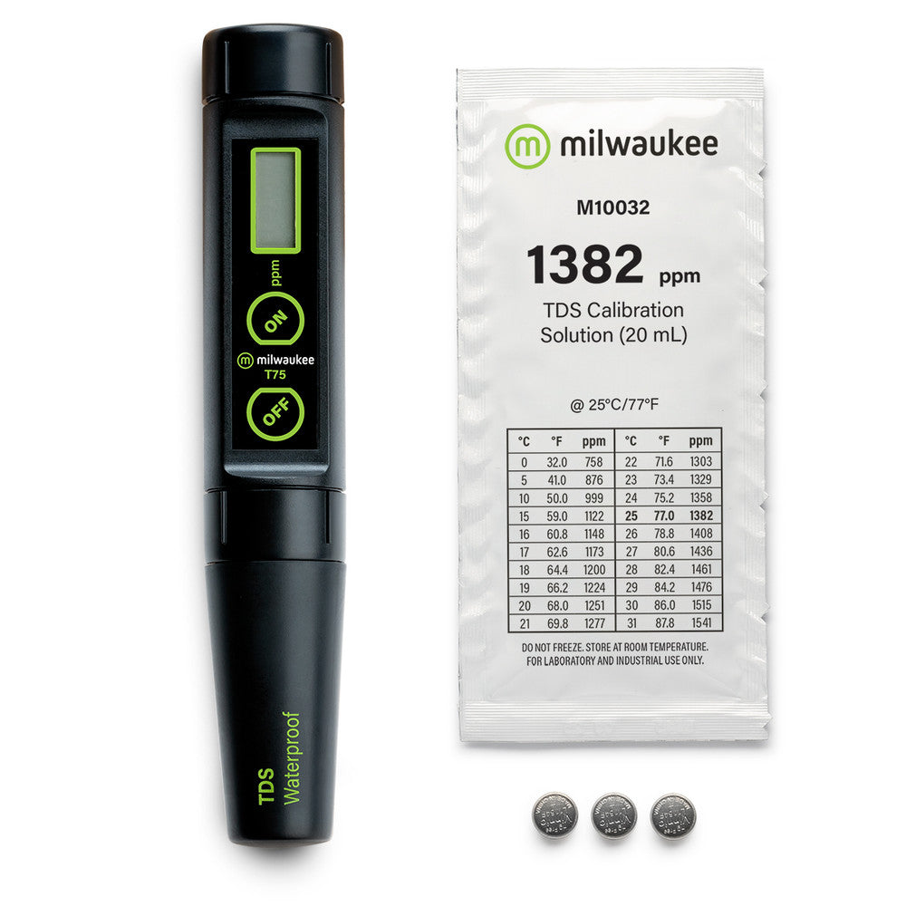 Milwaukee T75 Waterproof Low Range Total Dissolved Solids Pen (TDS)